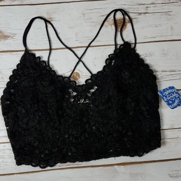 Free People | Celine Black Velvet Lace Bralette - Picture 8 of 16